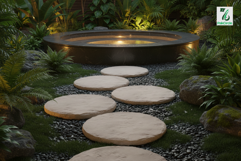 Stepping Stones for Safe Jacuzzi Outdoor Paths
